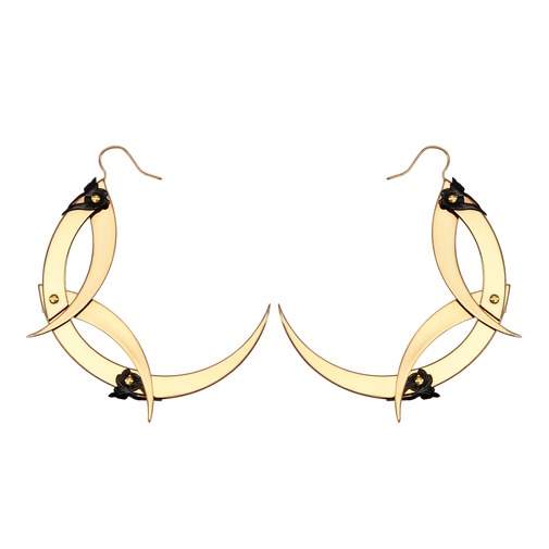 Thistle Thorns Medium Gold Hoop Earrings