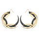 Medium Gold and Black Dragon Moon Hoop Earrings 