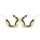 Large Gold and Black Dragon Moon Hoop Earrings