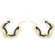 Large Gold and Black Dragon Moon Hoop Earrings